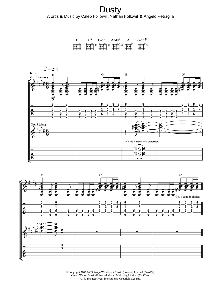 Dusty Acoustic Guitar scores gallery preview page 1