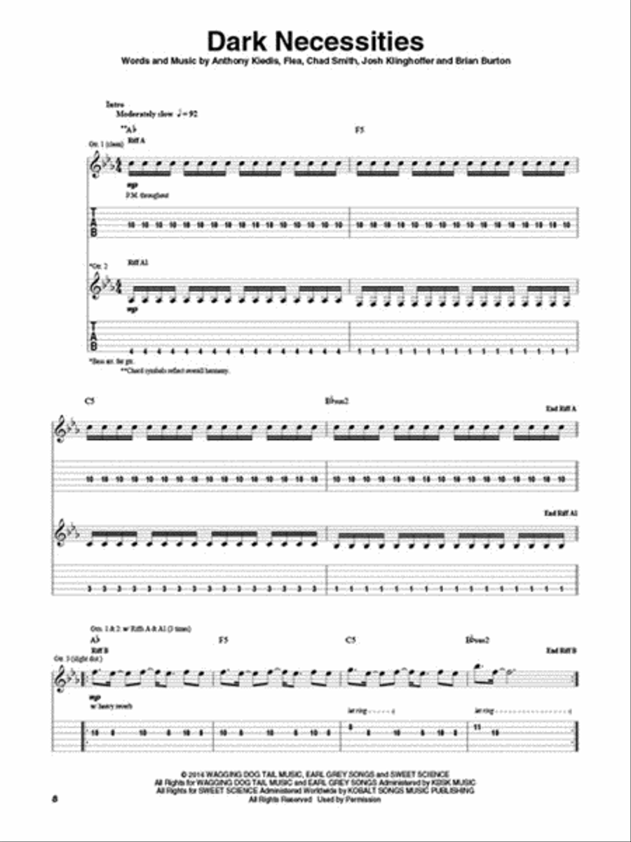 Red Hot Chili Peppers - The Getaway Electric Guitar scores gallery preview page 4