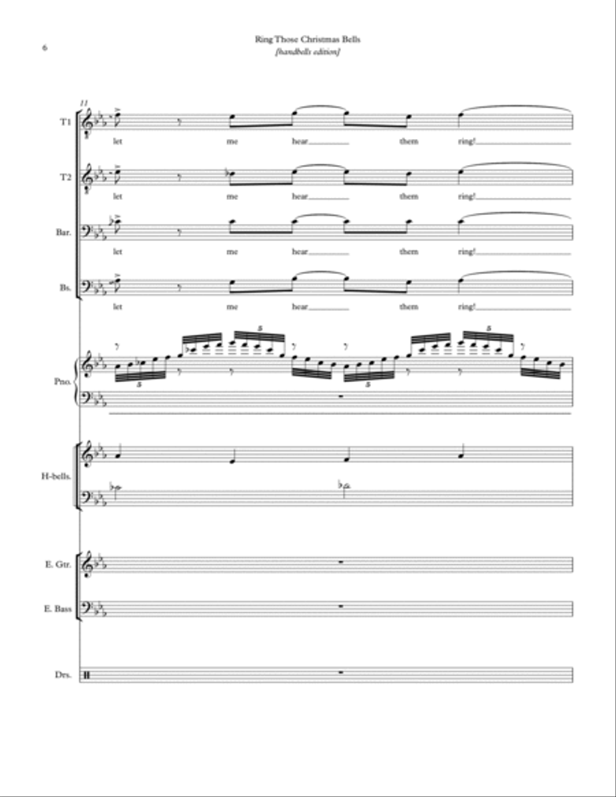 Ring Those Christmas Bells Handbell Choir scores gallery preview page 6