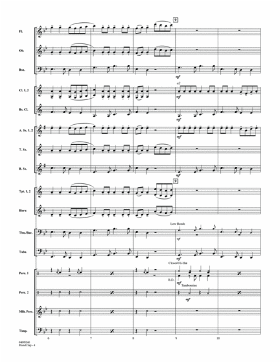 HandClap - Conductor Score (Full Score) Concert Band scores gallery preview page 3