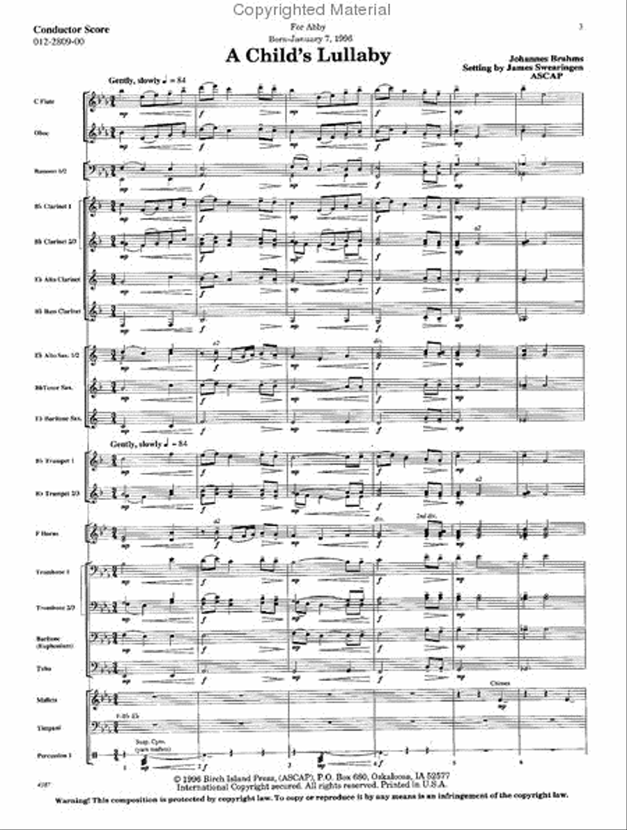A Child's Lullaby Big Band scores gallery preview page 2