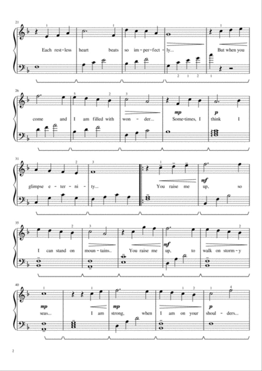 You Raise Me Up Piano Solo scores gallery preview page 2