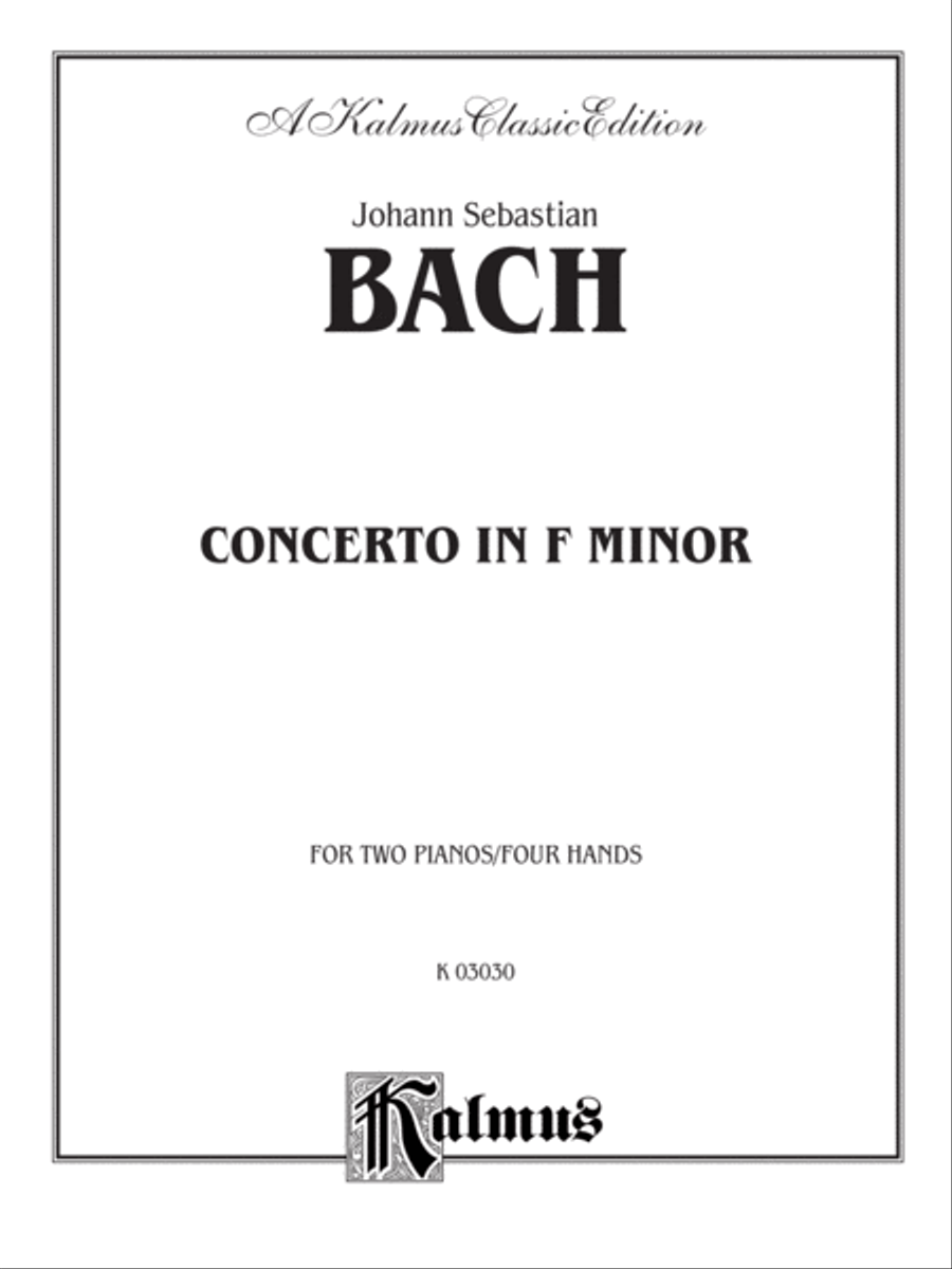 Bach: Piano Concerto in F Minor Piano scores gallery preview page 1