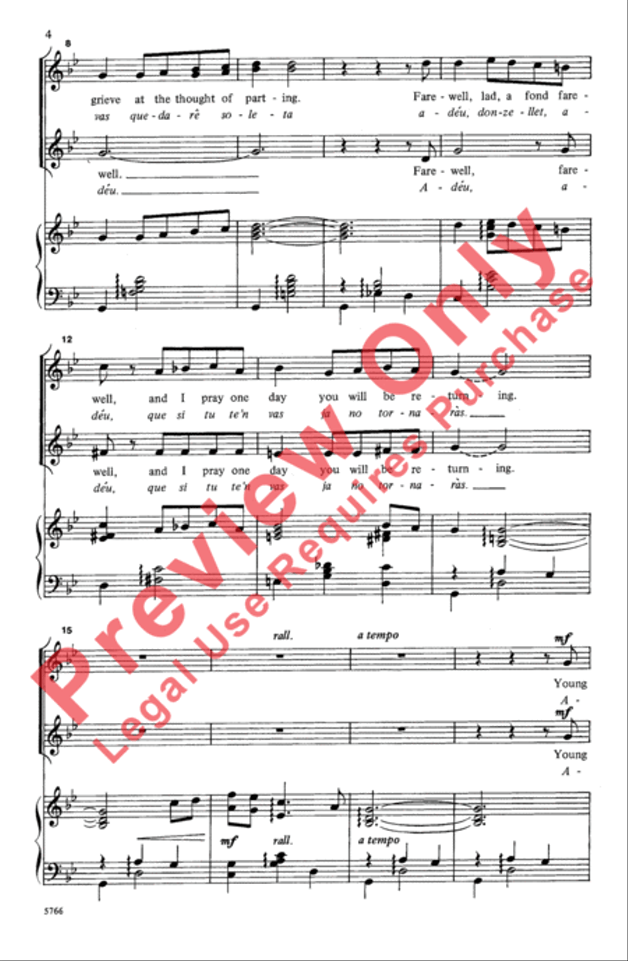 Farewell, Lad Women's Choir scores gallery preview page 4