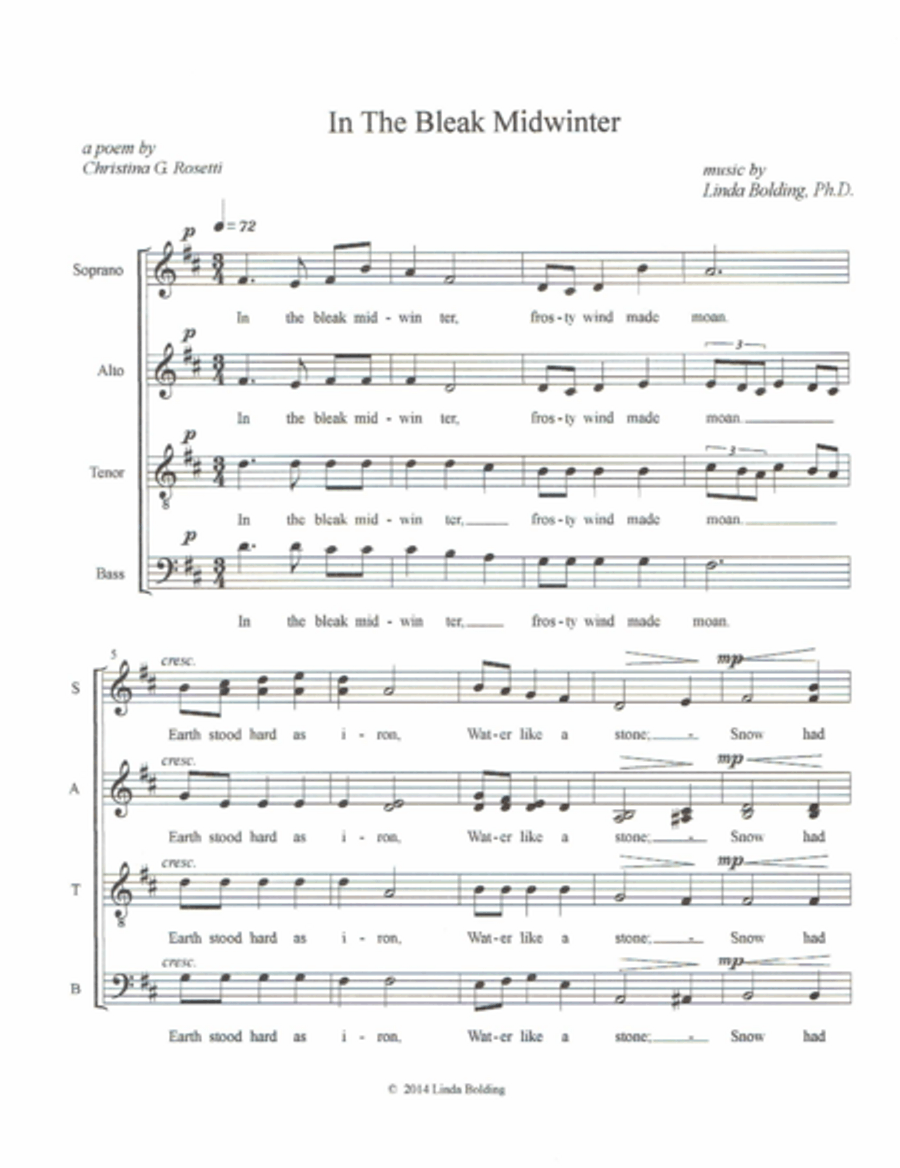 In The Bleak MidWinter In The Bleak MidWinter A Cappella scores gallery preview page 1