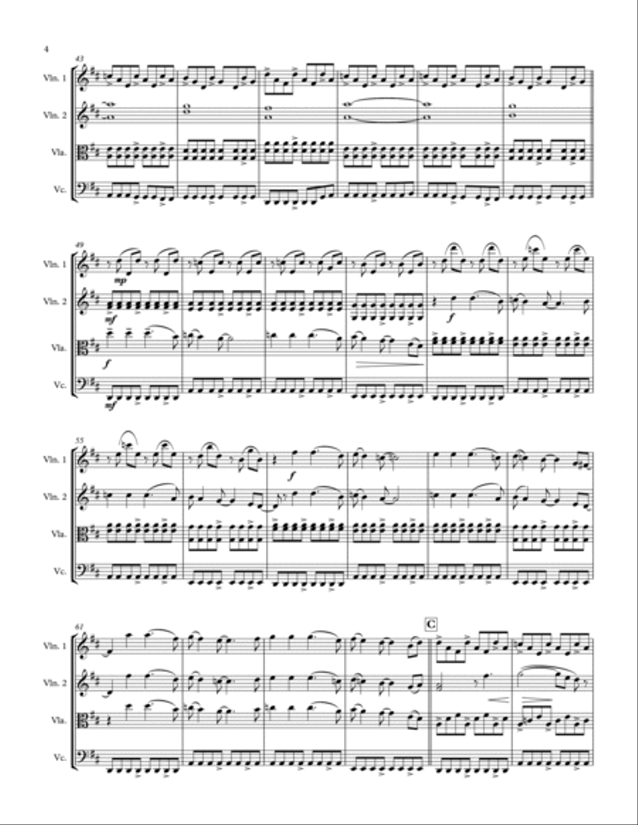 Clocks String Quartet scores gallery preview page 4