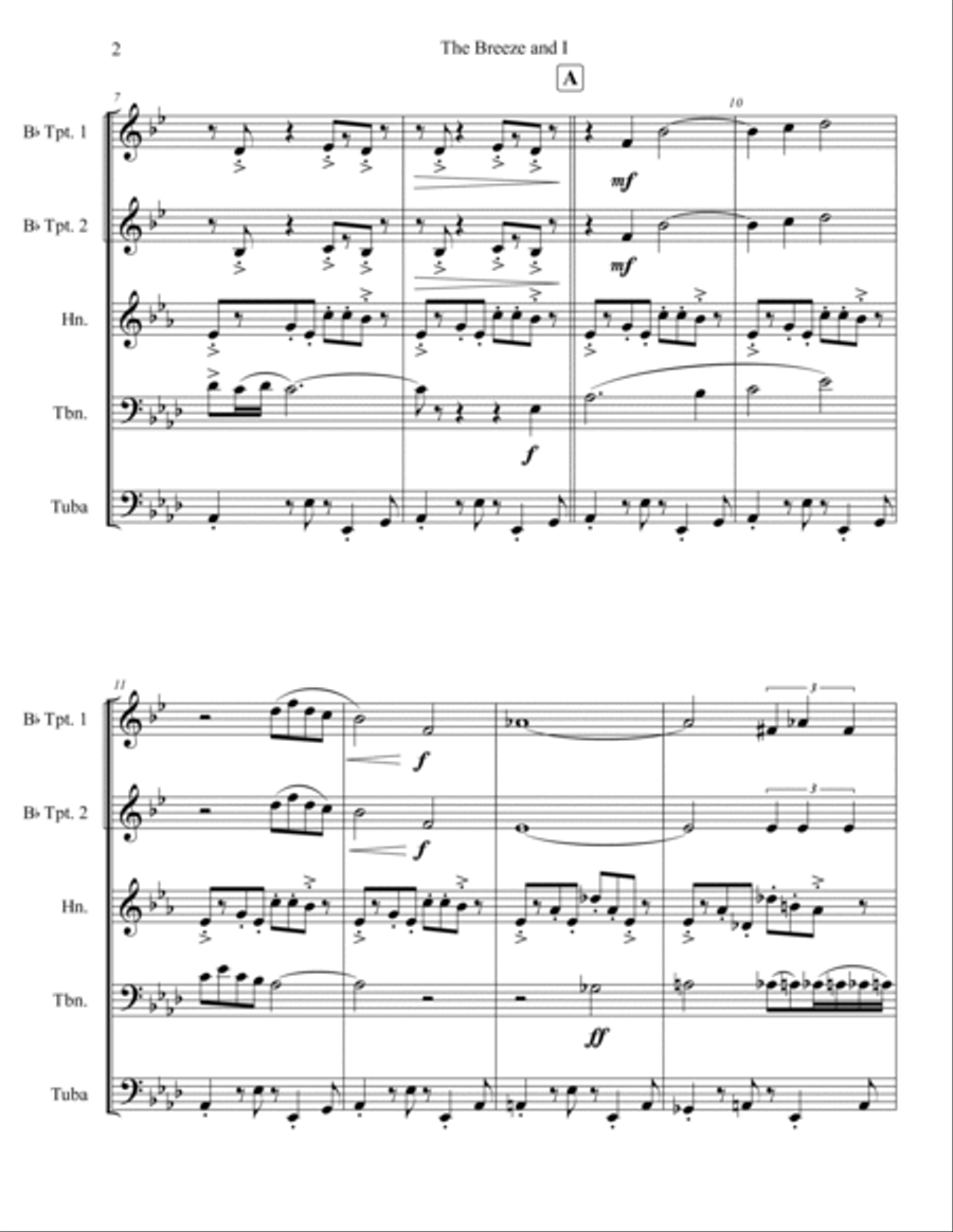 Breeze And I Brass Ensemble scores gallery preview page 3