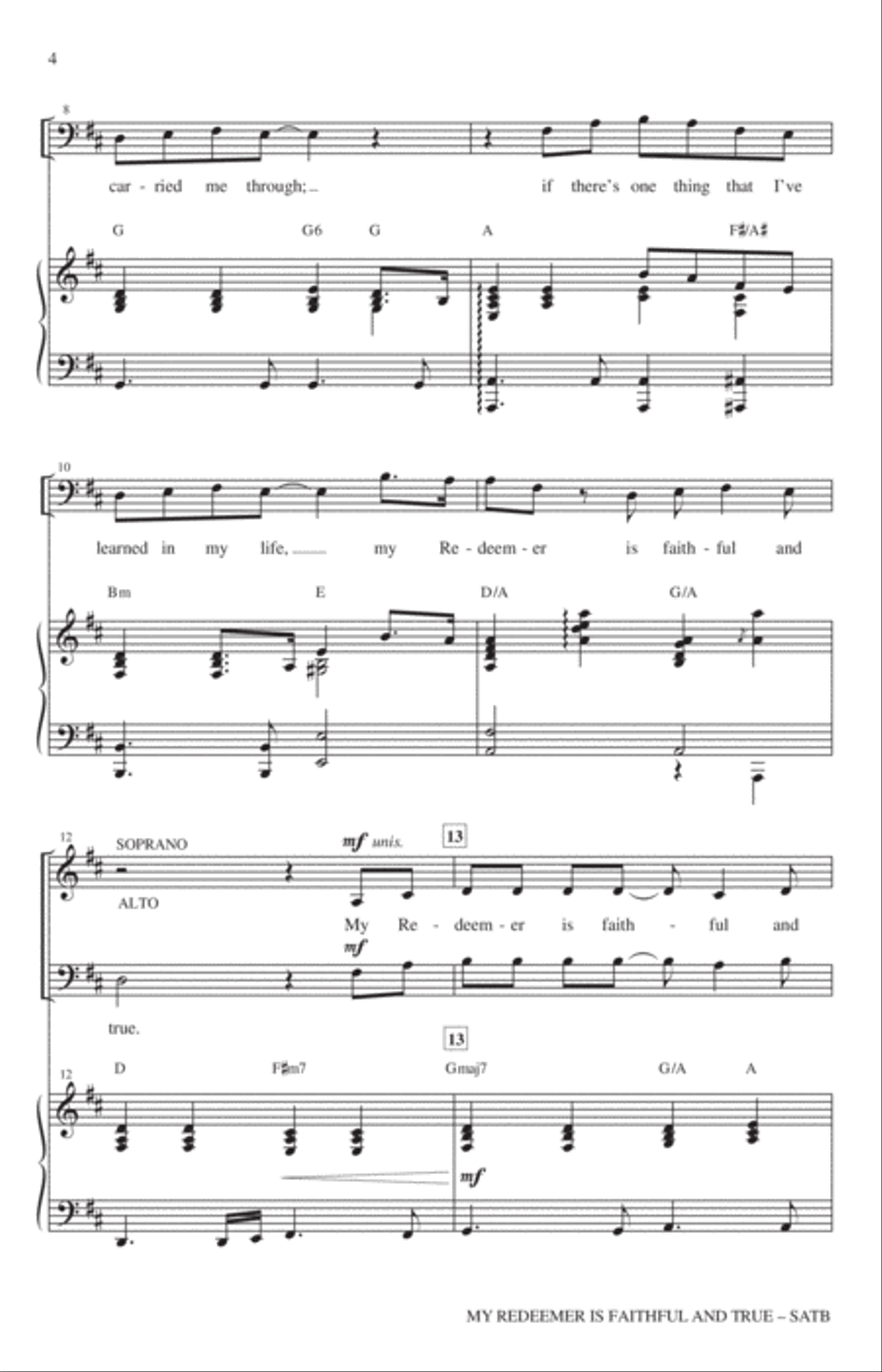 My Redeemer Is Faithful And True 4-Part scores gallery preview page 2