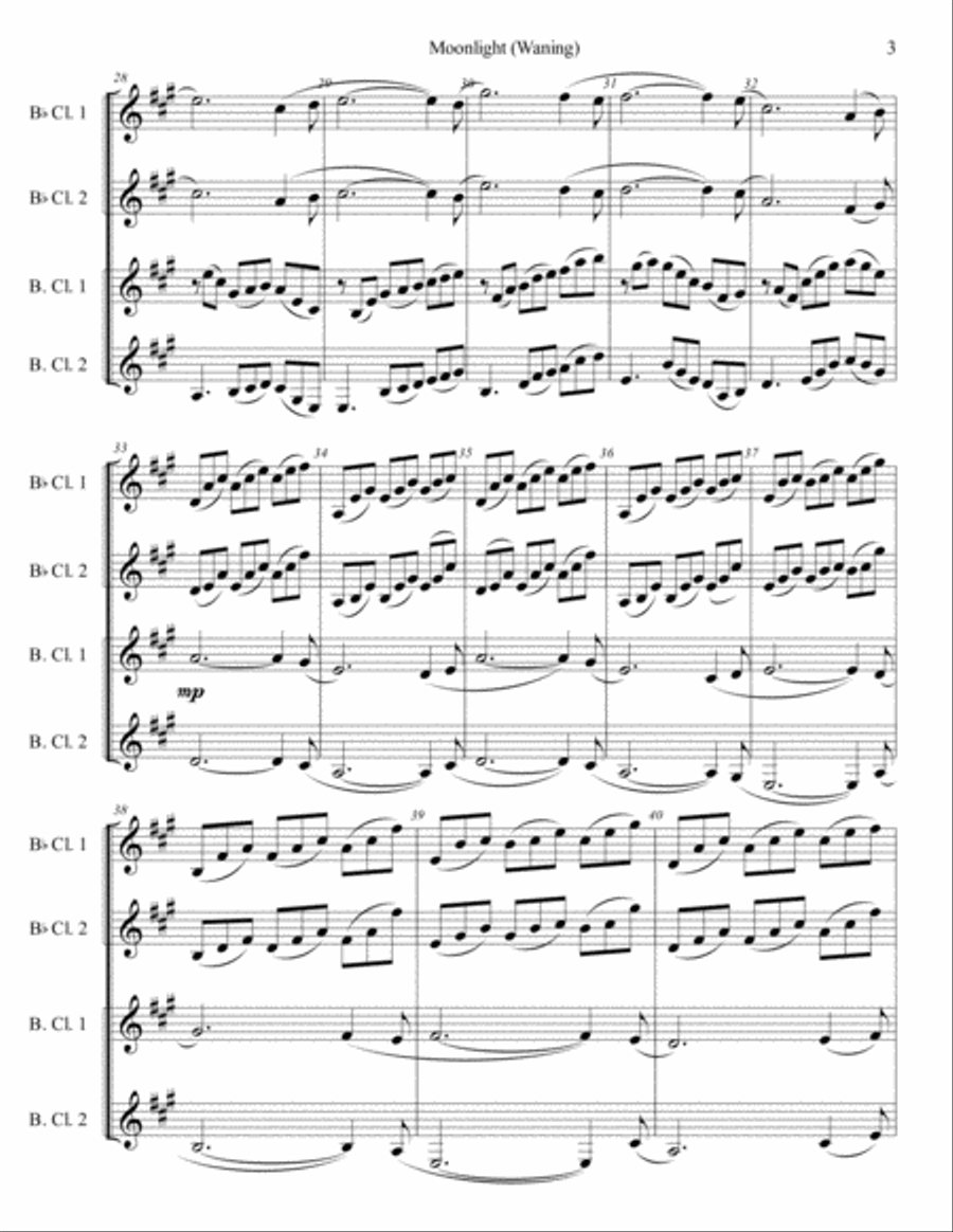 Moonlight (Waning) Woodwind Quartet scores gallery preview page 3
