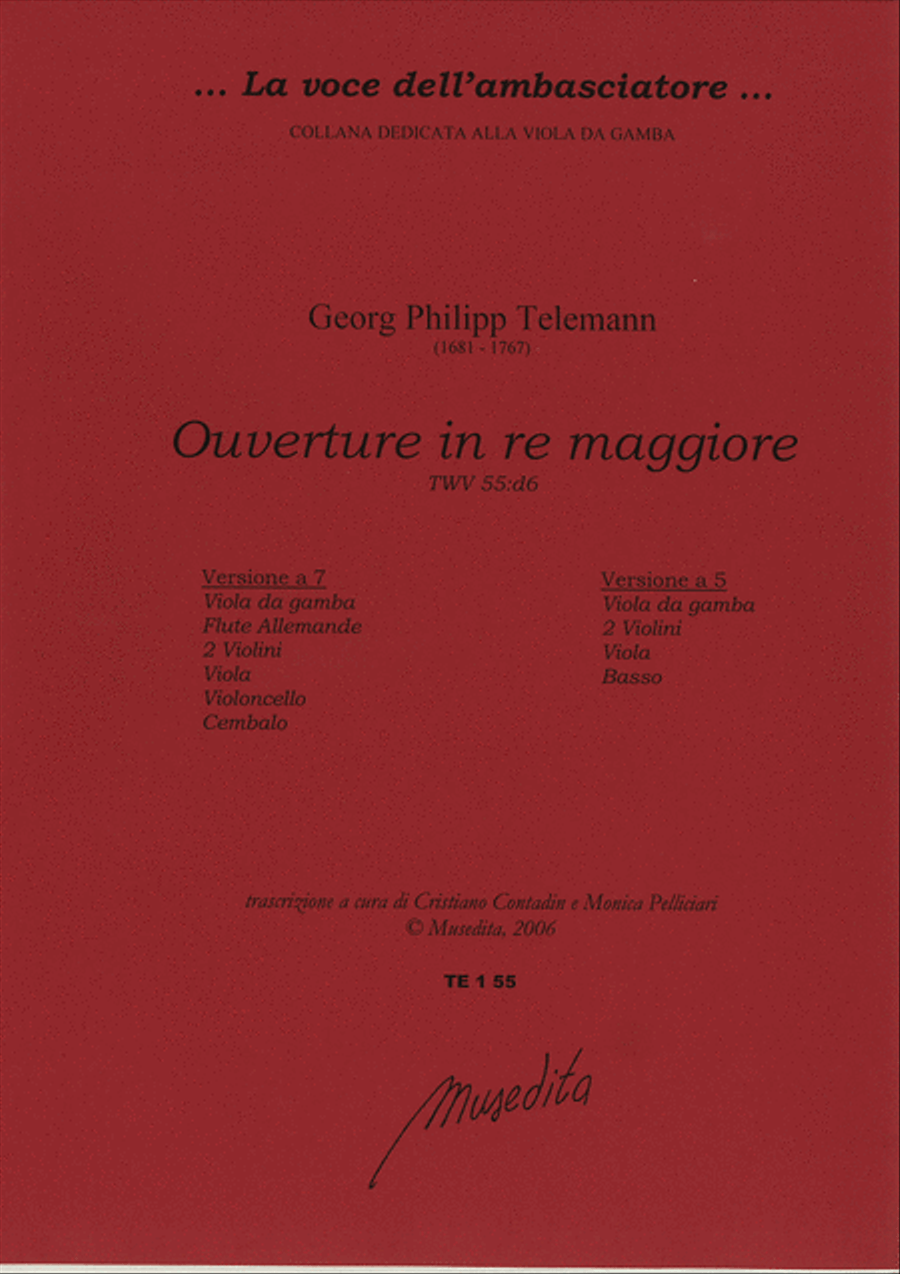 Ouverture TWV 55:D6 String Orchestra scores gallery preview page 1