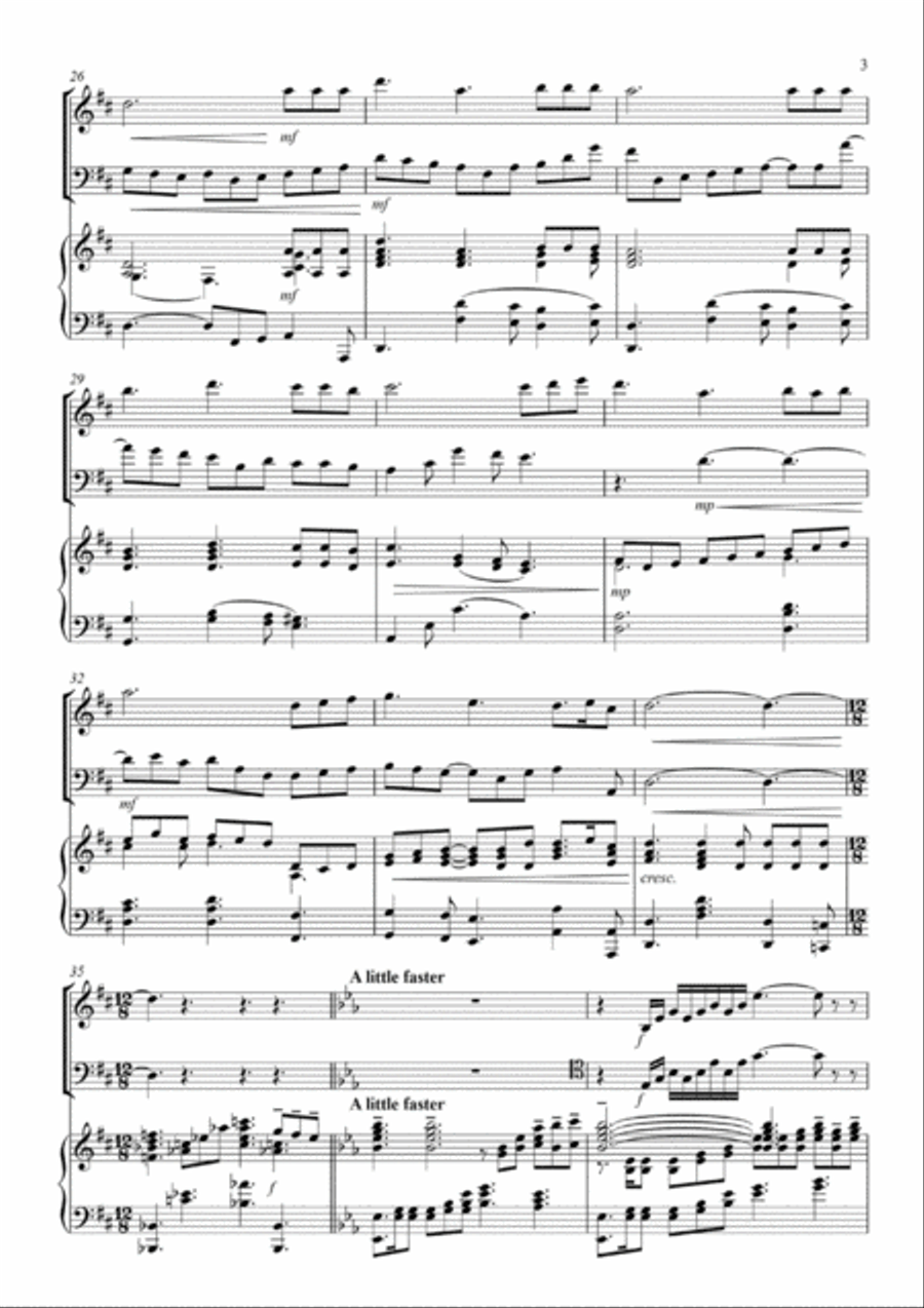 HYMN FOR PIANO TRIO - Blessed Assurance Piano Trio scores gallery preview page 3