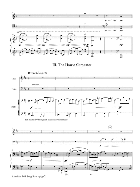 American Folk Song Suite for Flute, Cello and Piano