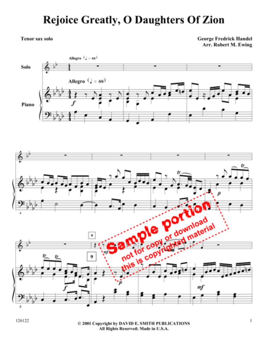 Rejoice Greatly Ye Daughters of Zion Flute scores gallery preview page 2