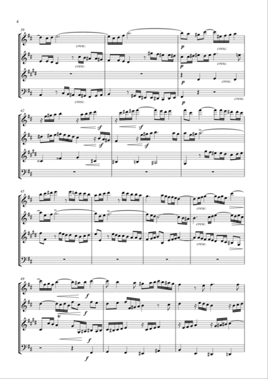 Bach Prelude and Fugue No. 12 arr. Woodwind Quartet Woodwind Quartet scores gallery preview page 4