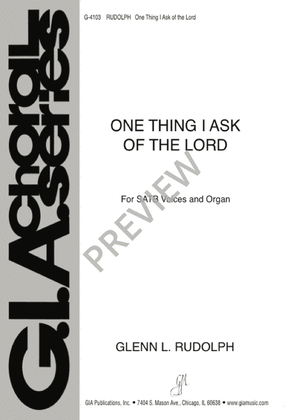 Book cover for One Thing I Ask of the Lord