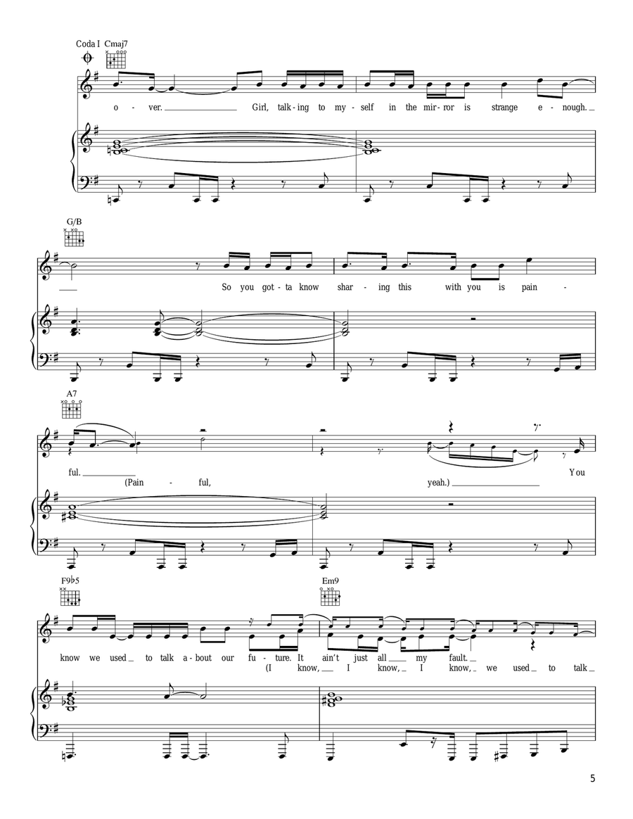 It's Over Piano, Vocal, Guitar scores gallery preview page 5