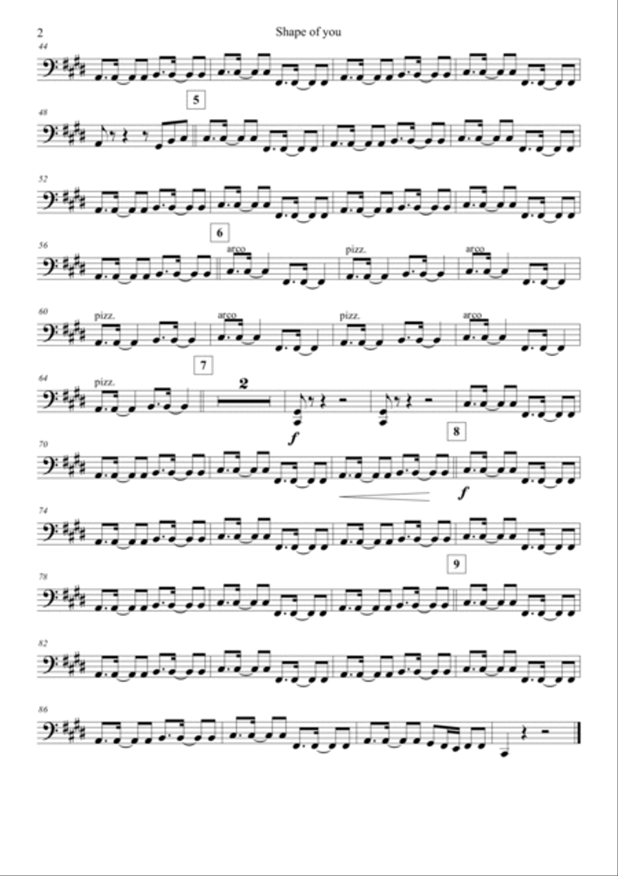 Shape Of You String Quartet scores gallery preview page 5