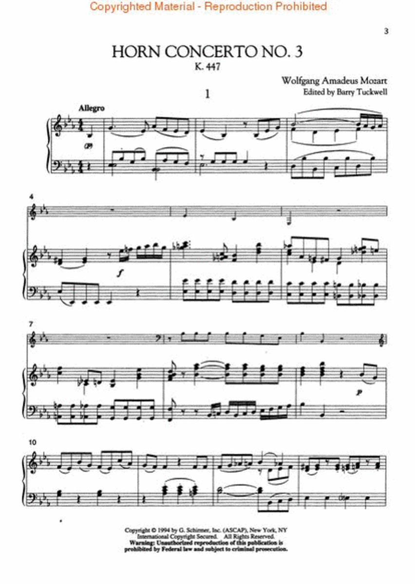 Concerto No. 3, K. 447