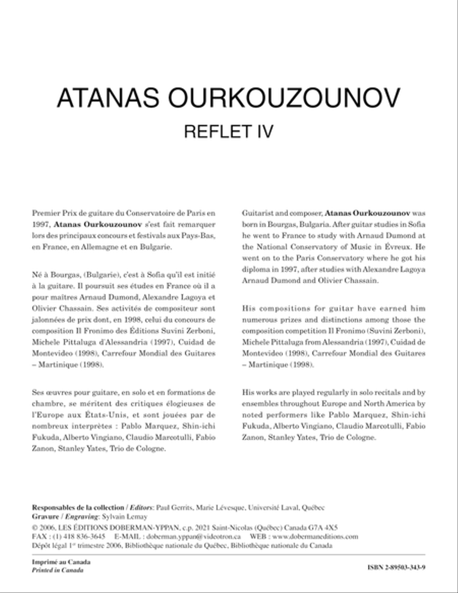 Reflet IV Classical Guitar scores gallery preview page 1