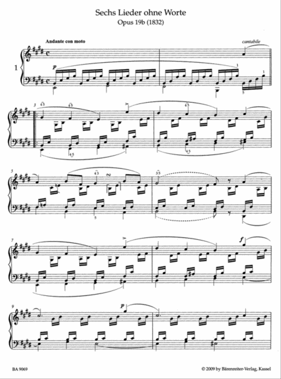 Songs without Words Piano Solo scores gallery preview page 2