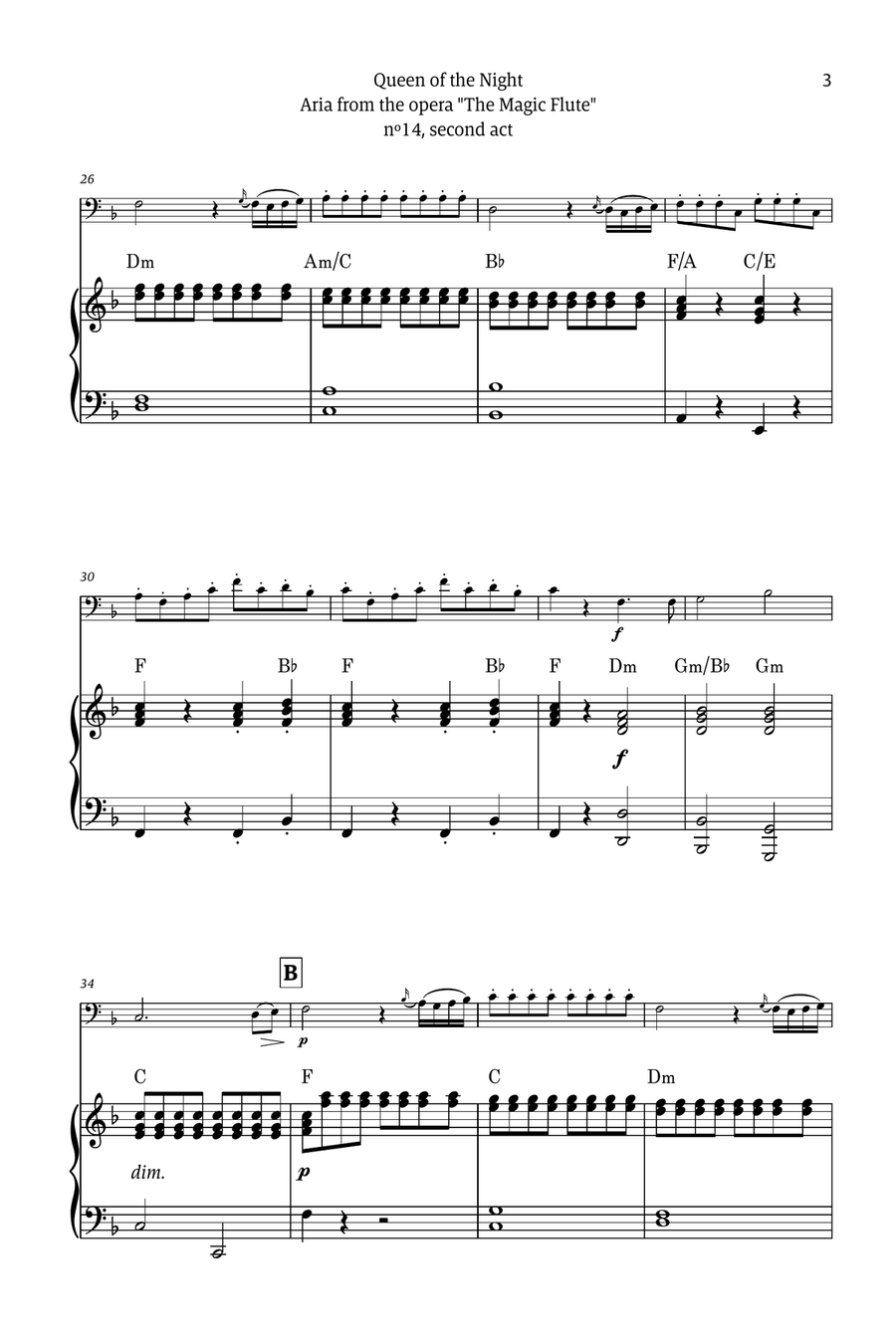 Queen of the Night - for solo bassoon (with piano) Chamber Music scores gallery preview page 3