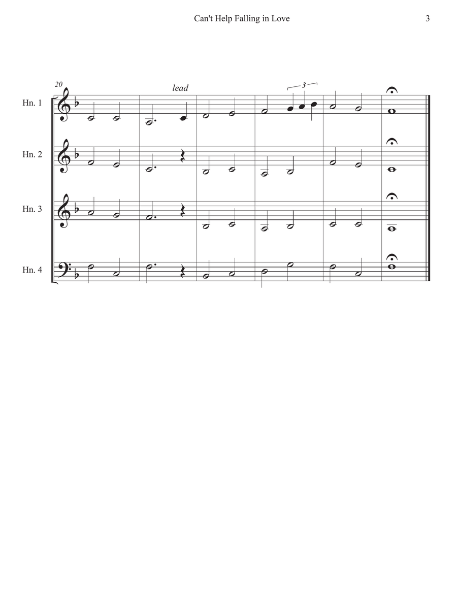 Can't Help Falling In Love Horn Solo scores gallery preview page 3