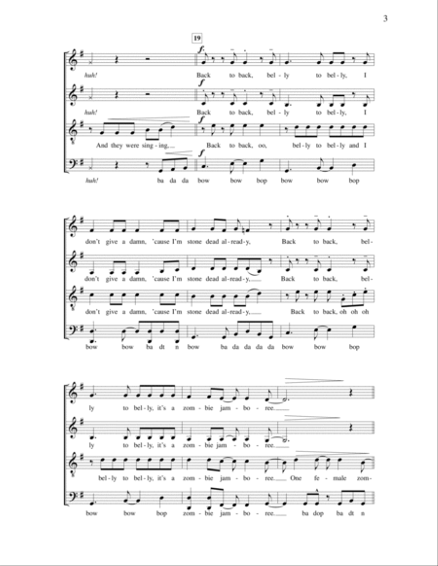 Zombie Jamboree 4-Part scores gallery preview page 3