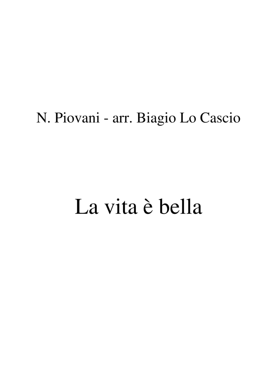 Life Is Beautiful (la Vita E Bella) Easy Piano scores gallery preview page 1
