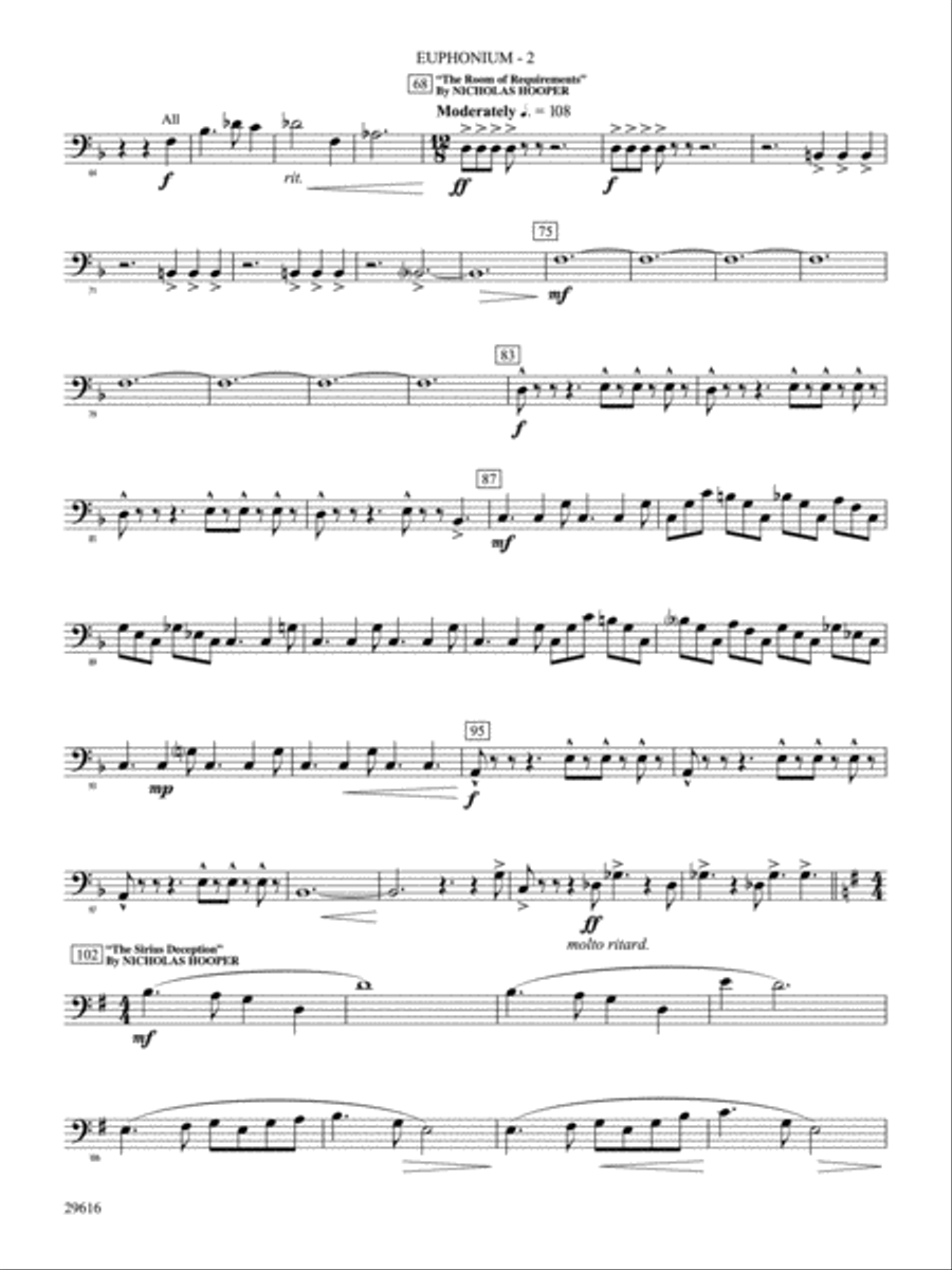 Harry Potter and the Order of the Phoenix, Suite from: Baritone B.C. Concert Band scores gallery preview page 2