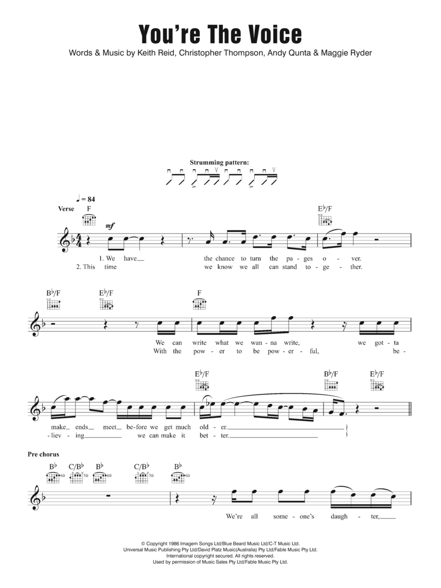 You're The Voice Voice scores gallery preview page 1