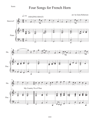 Four Songs for Easy French Horn Solo