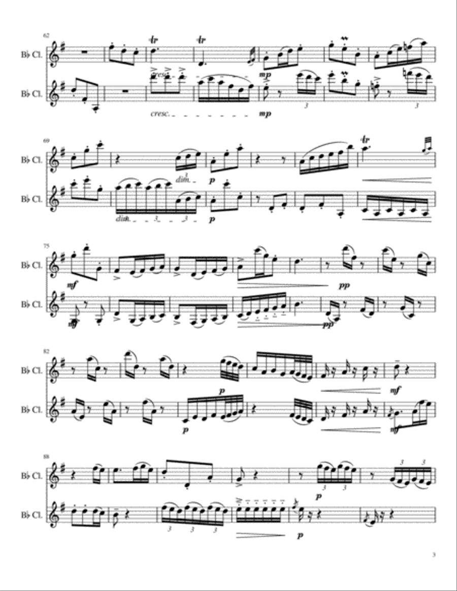 Scherzo for 2 Clarinets Clarinet Duet scores gallery preview page 3