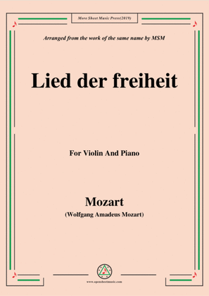 Mozart-Lied der freiheit,for Violin and Piano