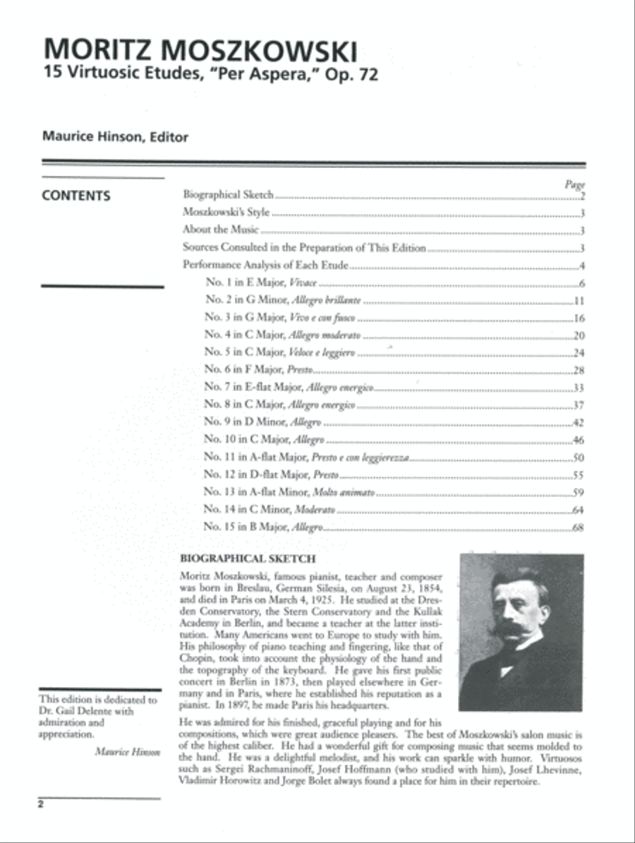 Moszkowski -- 15 Virtuosic Etudes, Per Aspera, Op. 72