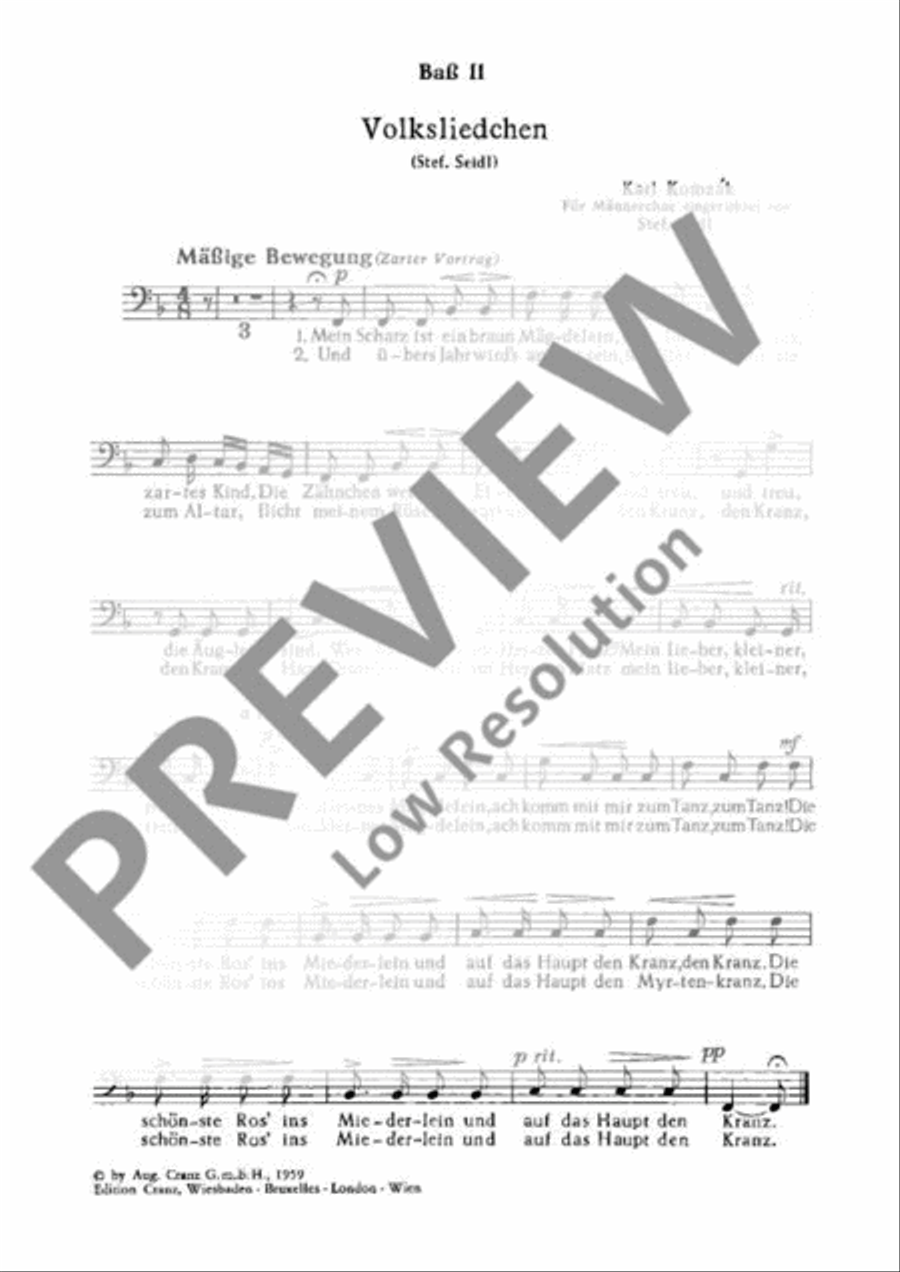 Volksliedchen Volksliedchen TTBB scores gallery preview page 2