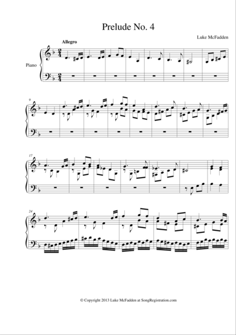 Prelude No. 4 Prelude No. 4 Piano Solo scores gallery preview page 1