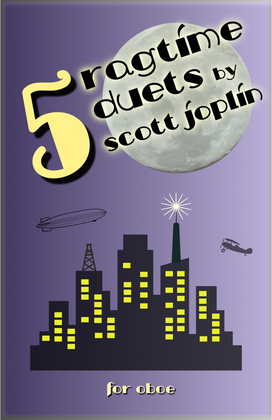 Book cover for Five Ragtime Duets by Scott Joplin for Oboe