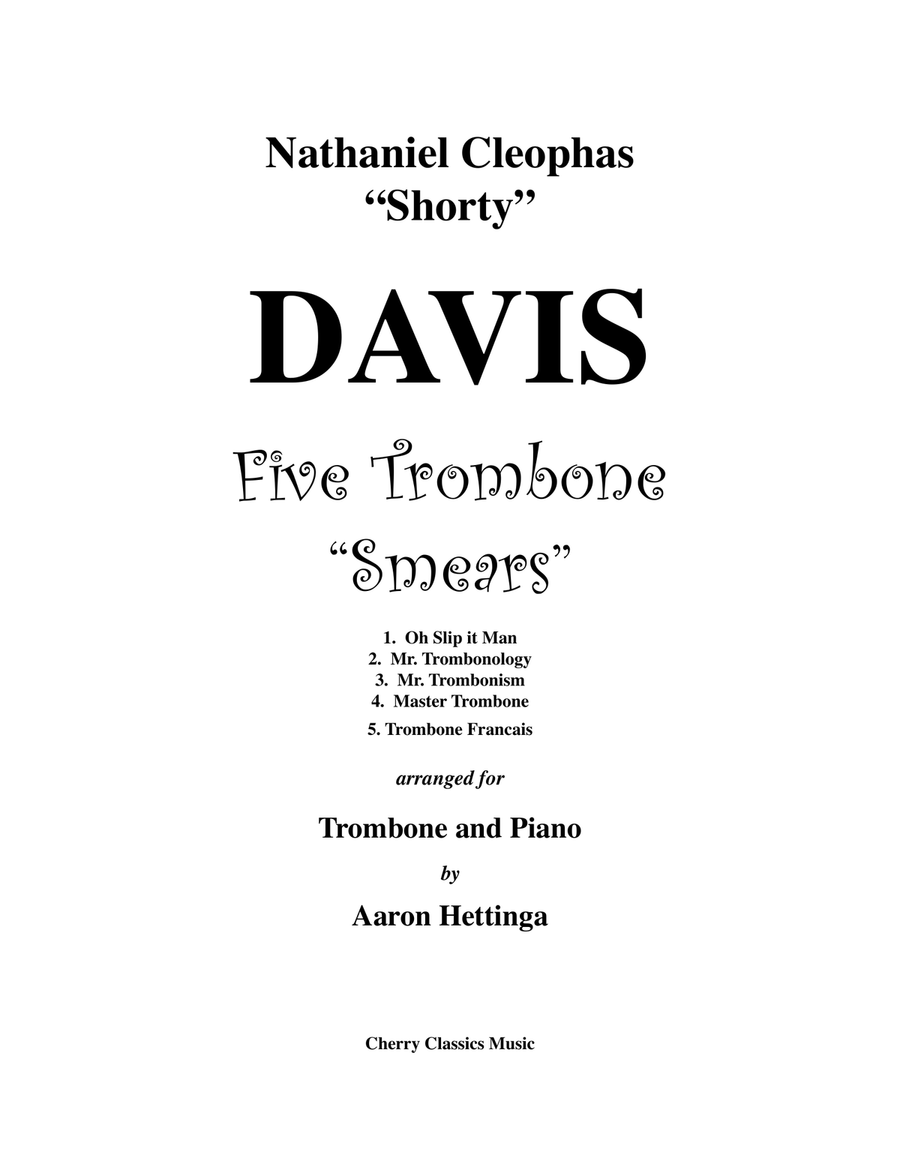 Five Smears for Trombone and Piano Piano Accompaniment scores gallery preview page 1