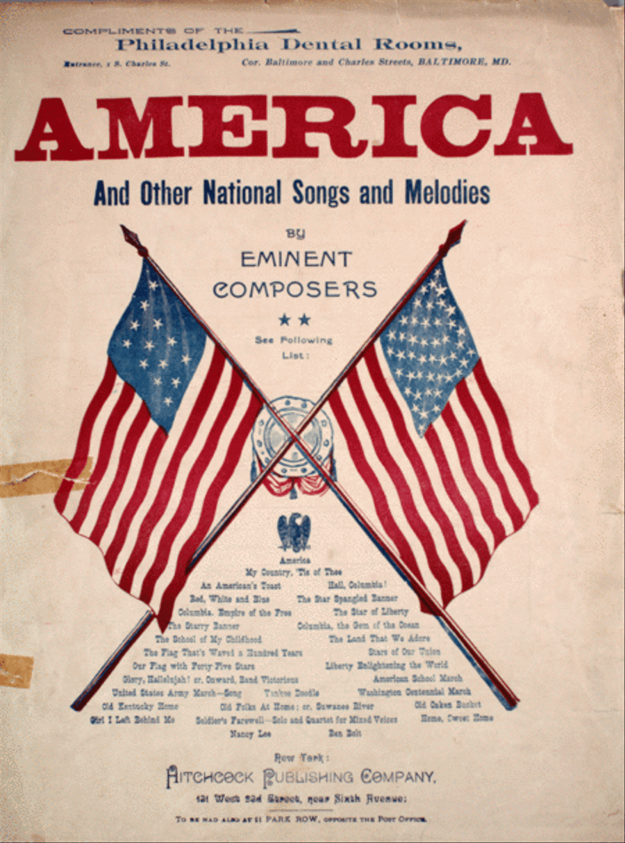 American. My Country 'Tis of Thee 4-Part scores gallery preview page 1
