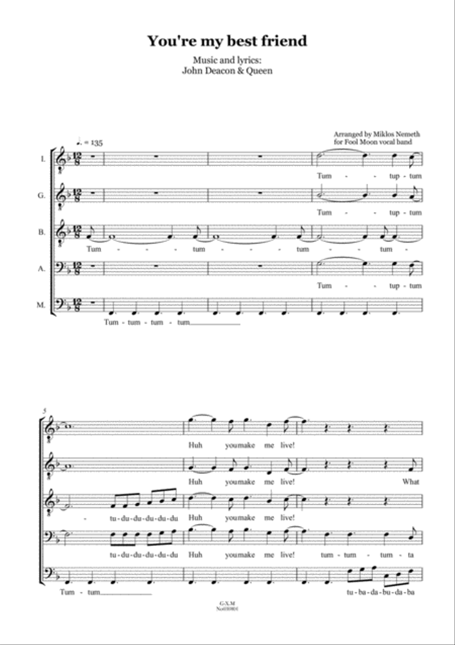 You're My Best Friend TTBB scores gallery preview page 2