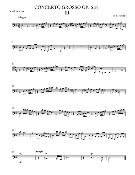 Concerto Grosso Op. 6 #1 Movement III