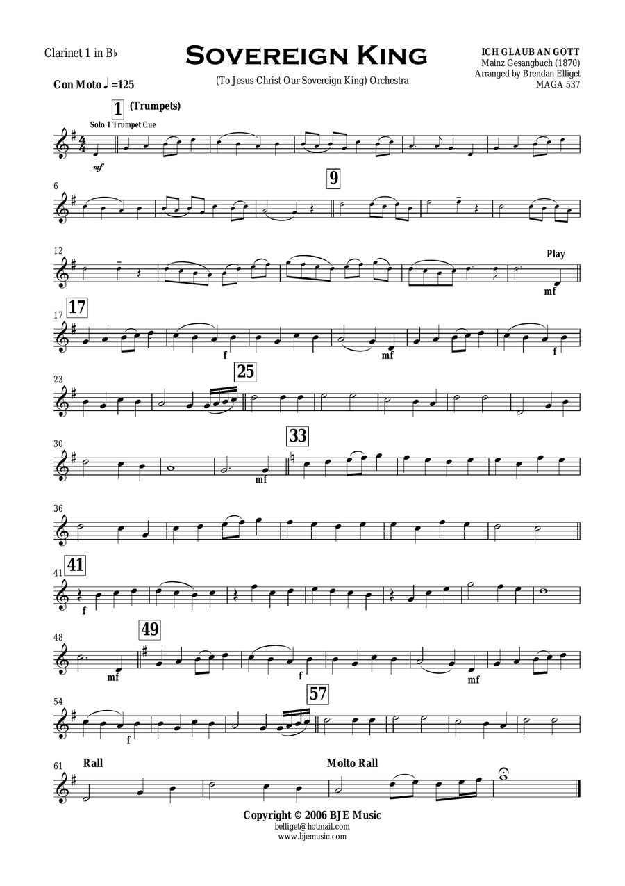 Sovereign King - Trumpet Trio and Orchestra Score and Parts PDF Trumpet Trio scores gallery preview page 5