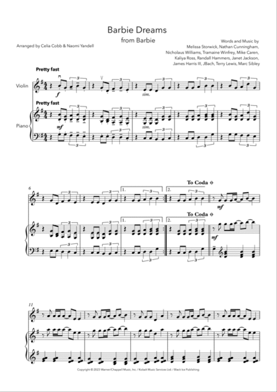 Barbie Dreams Violin Solo scores gallery preview page 2