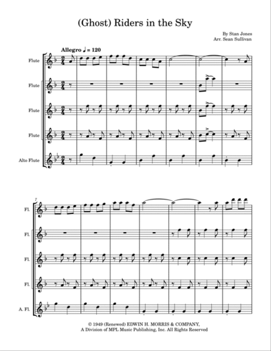 (Ghost) Riders In The Sky (A Cowboy Legend) Woodwind Quintet scores gallery preview page 2