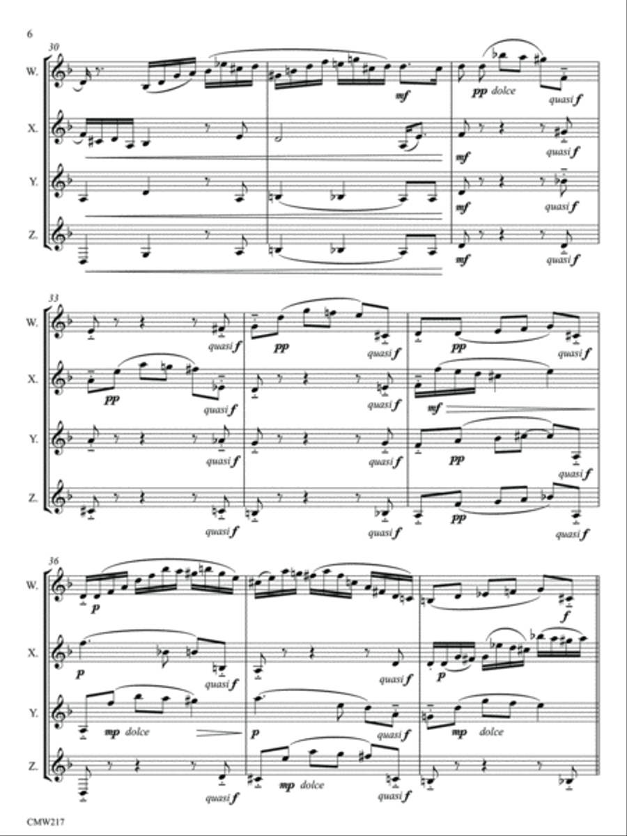 Chaconne Clarinet Quartet scores gallery preview page 6