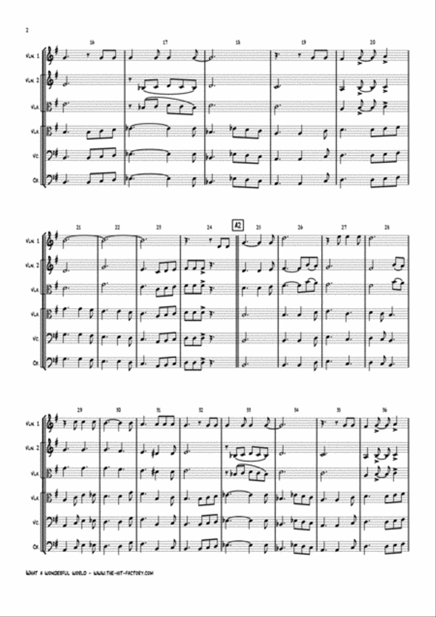 What A Wonderful World What A Wonderful World String Trio scores gallery preview page 2