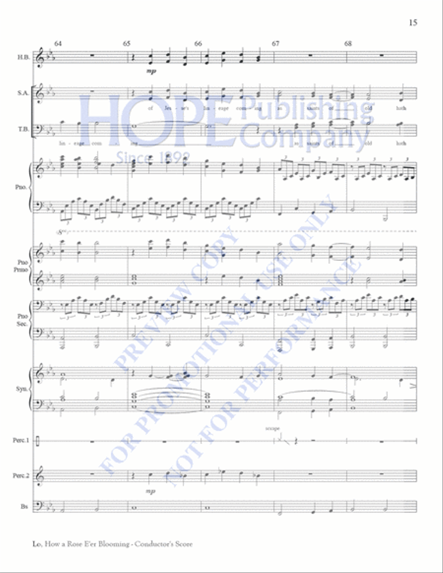 Lo, How a Rose E'er Blooming 3-Octaves scores gallery preview page 15