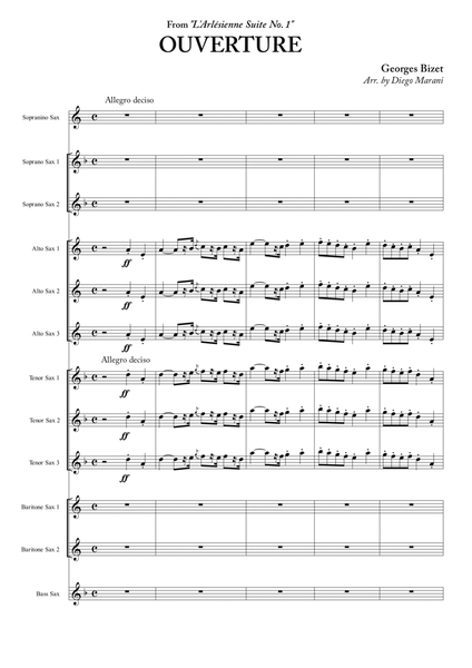 "L'Arlesienne Suite No. 1" for Saxophone Ensemble - Part One image number null