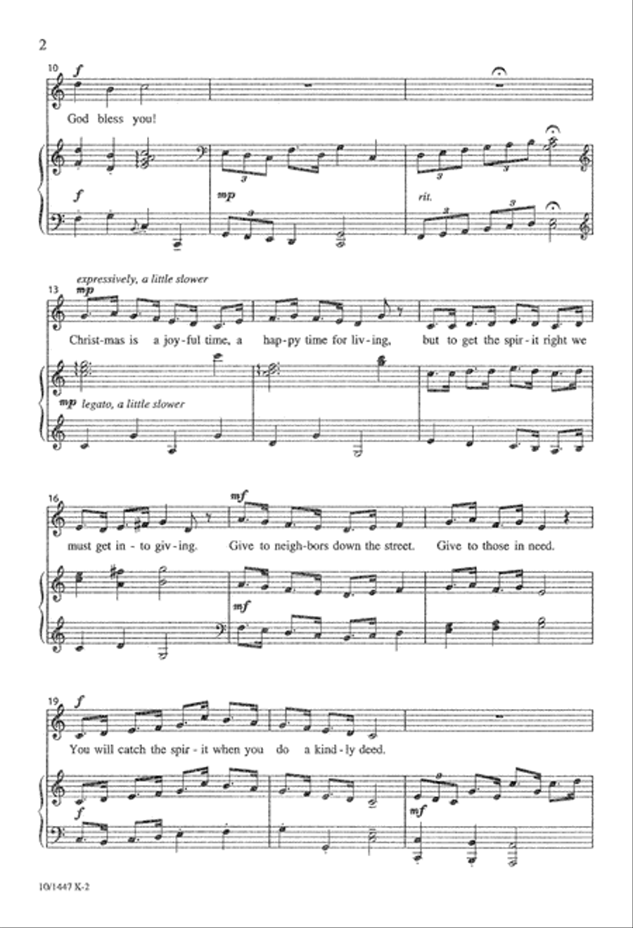 Christmas Is Coming Unison Choir scores gallery preview page 2