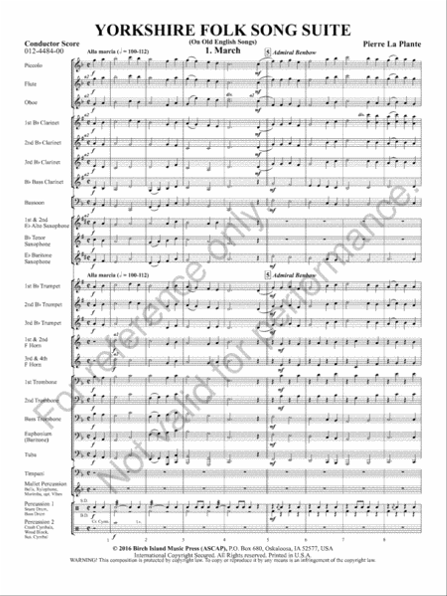 Yorkshire Folk Song Suite Concert Band scores gallery preview page 4